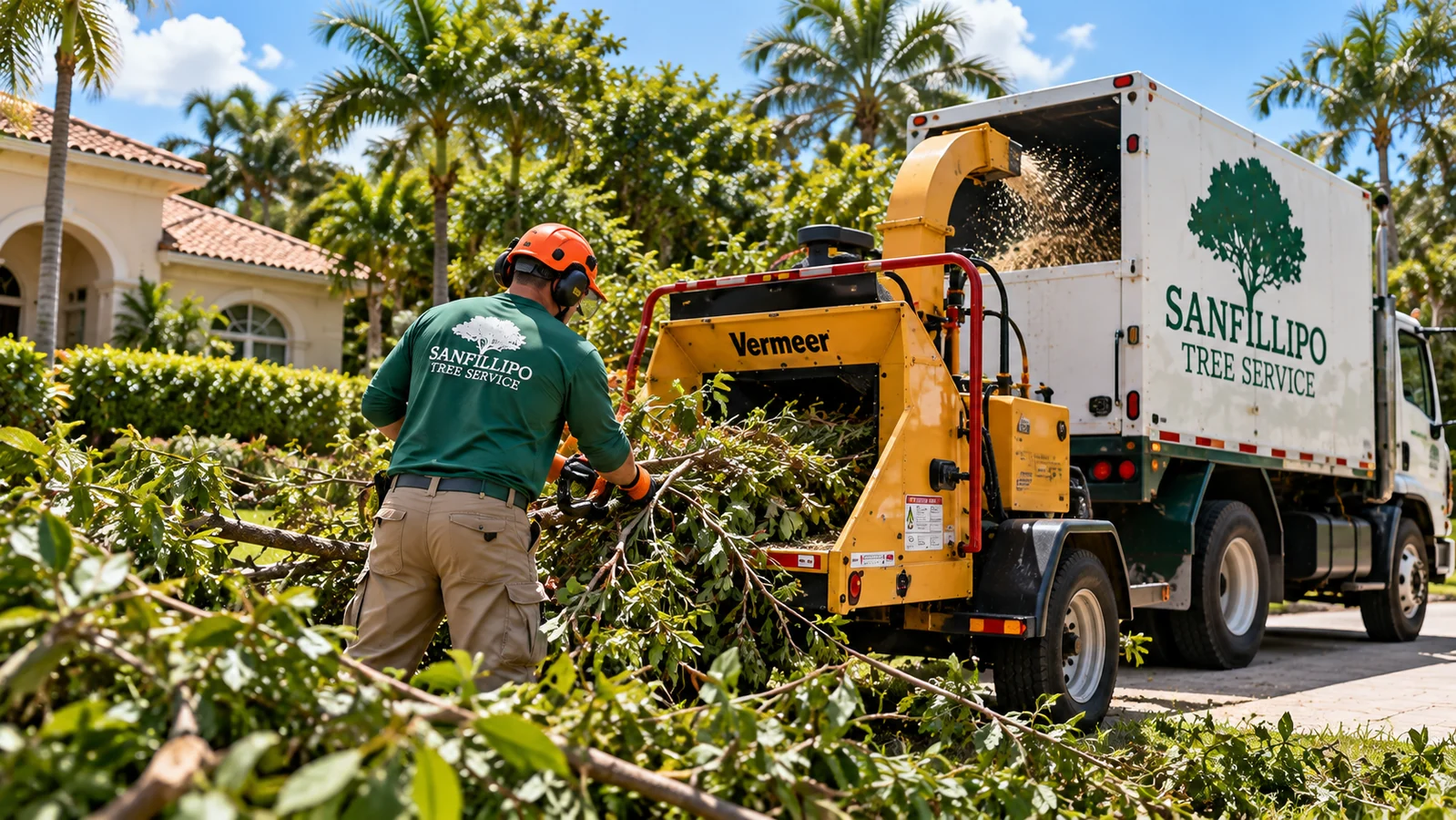 Sanfillipo Tree Service crew clearing brush at a Florida property